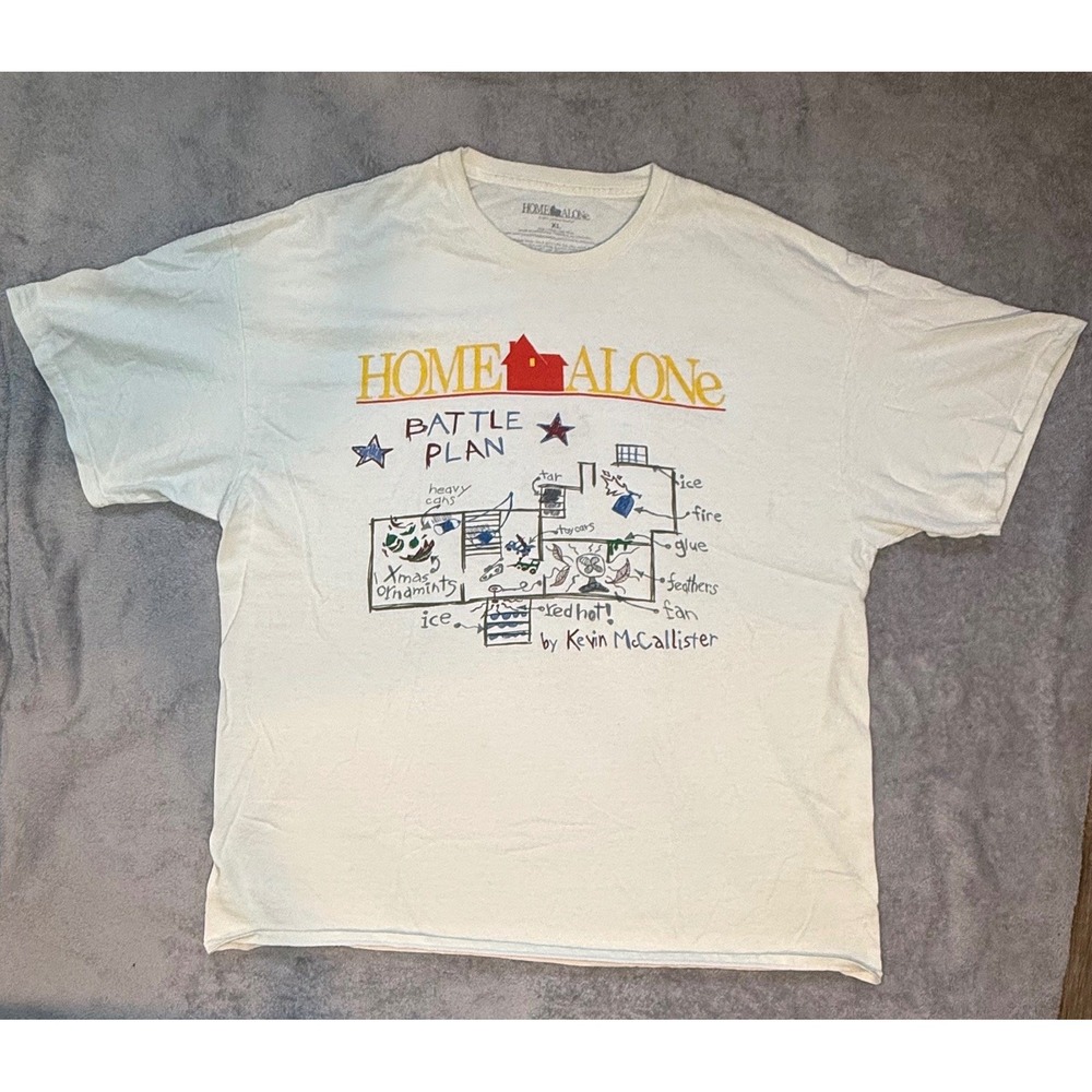 HOME ALONE Battle Plan Men Tee T-Shirt 20th Century Studio Movie Christmas